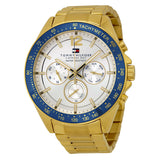 Tommy Hilfiger Luke multifunción plata blanco esfera acero reloj de hombre 1791121