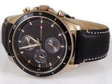 Tommy Hilfiger Parker Chronograph Black Dial Brown Leather Strap Watch For Men - 1791836