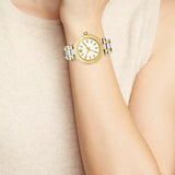 ساعة توري بورش كلاسيك تي ثنائية اللون، ذهبية وفضية، للنساء، موديل TBW9014