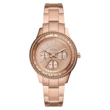 Fossil Stella Chronograph Quartz Crystal Rose Gold Dial Ladies Watch ES5106