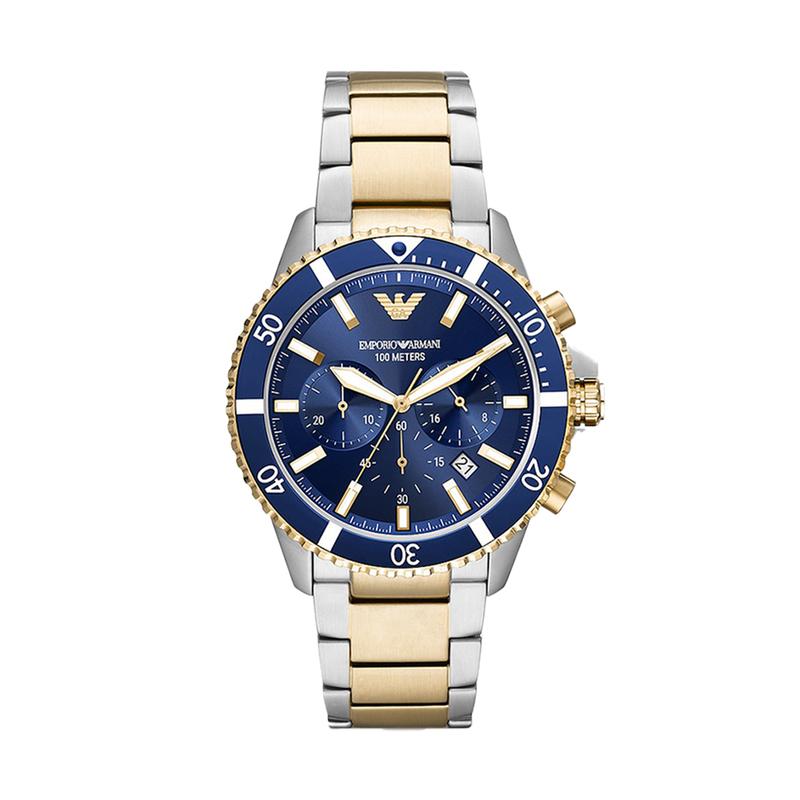 Emporio Armani Diver Chronograph Quartz Blue Dial Men's Watch AR11362