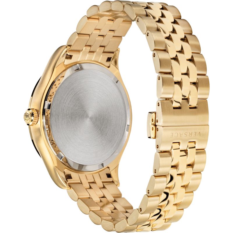 Versace Hellenyium Silver Dial All gold Swiss Movt Date Watch - VEVK00720