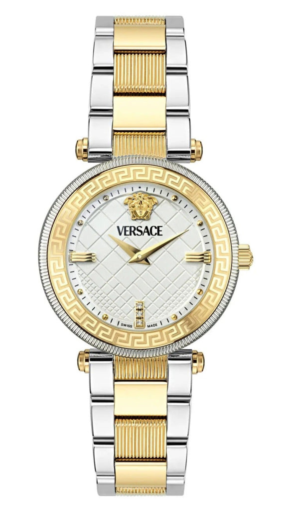 Versace Reve White Textured Dial Two-Tone Swiss Movt Women's Watch - VE8B00724