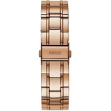 Guess Bedazzle Reloj de mujer con esfera plateada y oro rosa W1097L3