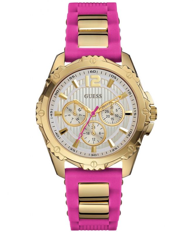 Guess Reloj Mujer Correa Silicona Rosa y Dorada W0325L3