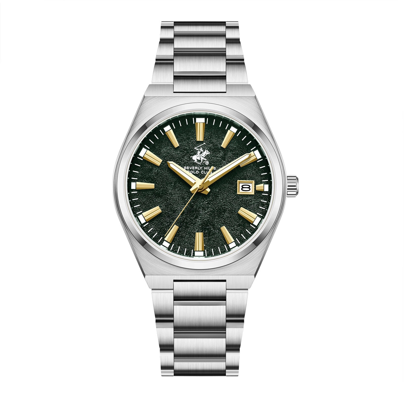 ساعة رجالية فضية من نادي بيفرلي هيلز بولو، موديل BP3851X.370