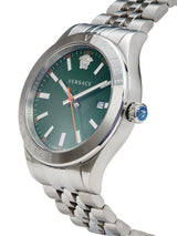 Versace Hellenyium Silver Green Dial Men's Watch VEVK01021 - Watches of America #2