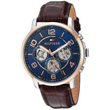 Tommy Hilfiger Keagan Navy Dial Leather Strap Men's Watch  1791290 - Watches of America