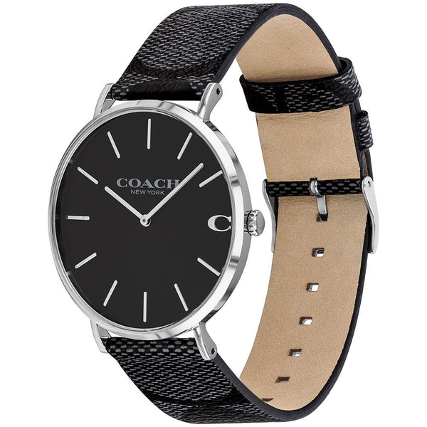 Coach Charles Casual Black Leather Men's Watch 14602157 - Watches of America #2