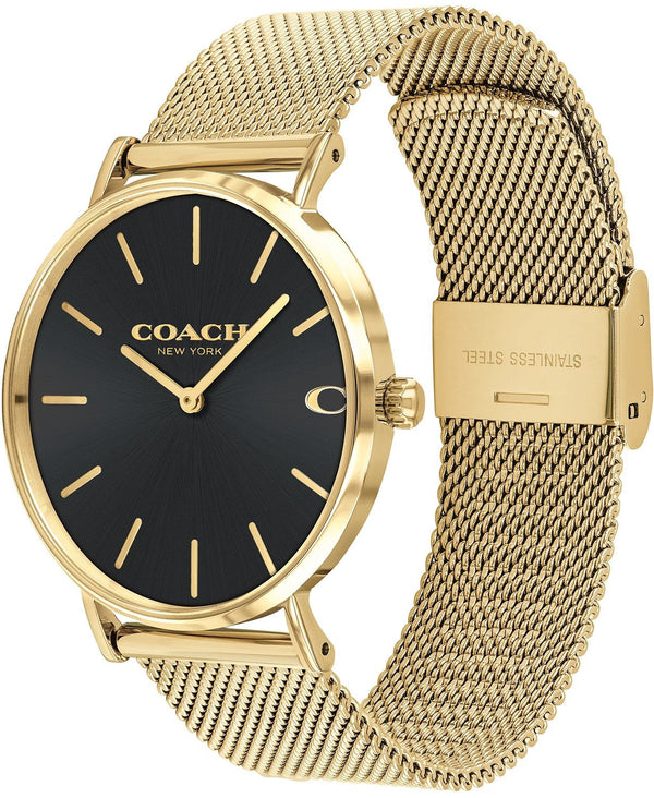 Coach Charles Gold-Tone Mesh Bracelet Men's Watch 14602440 - Watches of America #2