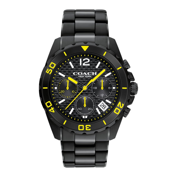 Coach Kent Chronograph Black & Yellow Men's Watch  14602563 - Watches of America