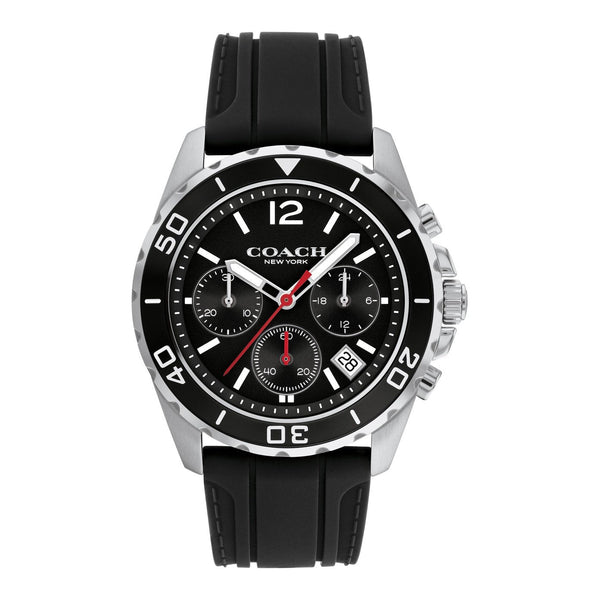 Coach Kent Chronograph Black Silicon Strap Men's Watch  14602565 - Watches of America