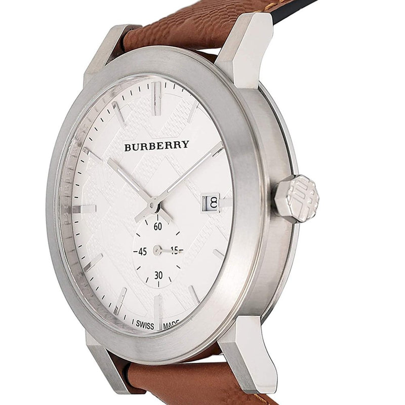 Burberry The City Reloj para hombre con correa de cuero marr n