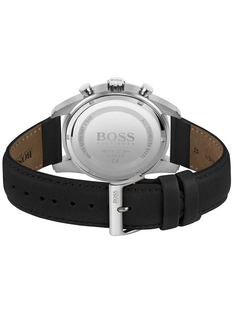 Hugo Boss Skymaster Black Leather Strap Men's Watch 1513782 - Watches of America #4