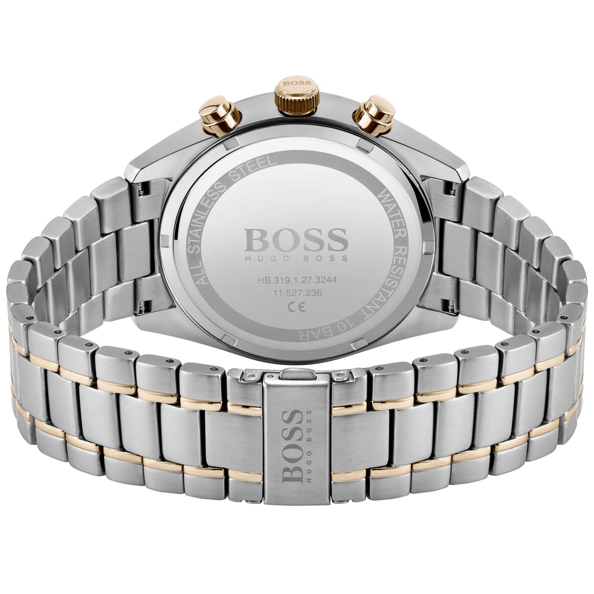 Hugo boss silver and rose gold watch best sale