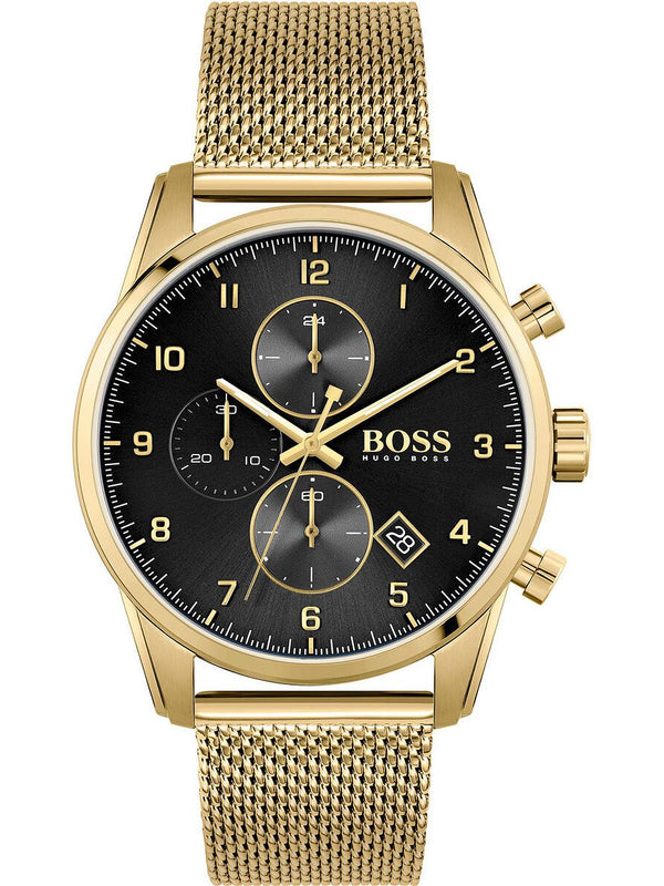 Hugo Boss Skymaster Gold Mesh Men's Watch  1513838 - Watches of America