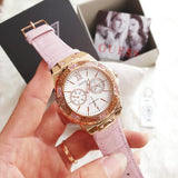 Guess Limelight Cream Dial Leather Strap Ladies Watch#W0775L3 - Watches of America #3