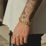 Big Daddy 12mm Iced Out Diamond Gold Cuban Baguette Bracelet