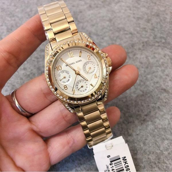 Michael Kors Blair Champagne Dial dorado acero inoxidable señoras reloj MK5639