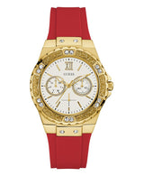 GUESS GOLD TONE CASE RED SILICONE Men's Watch  GW0431L1 - Watches of America