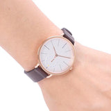 Skagen Hagen White Dial Brown Leather Ladies Watch SKW2356