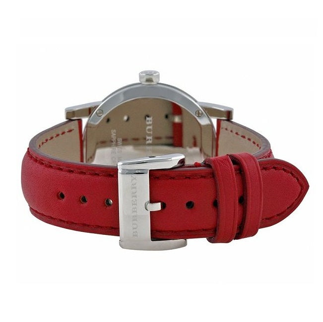 Burberry Ladies City Red Leather Strap Silver Dial Women's Watch BU9123 - Watches of America #3