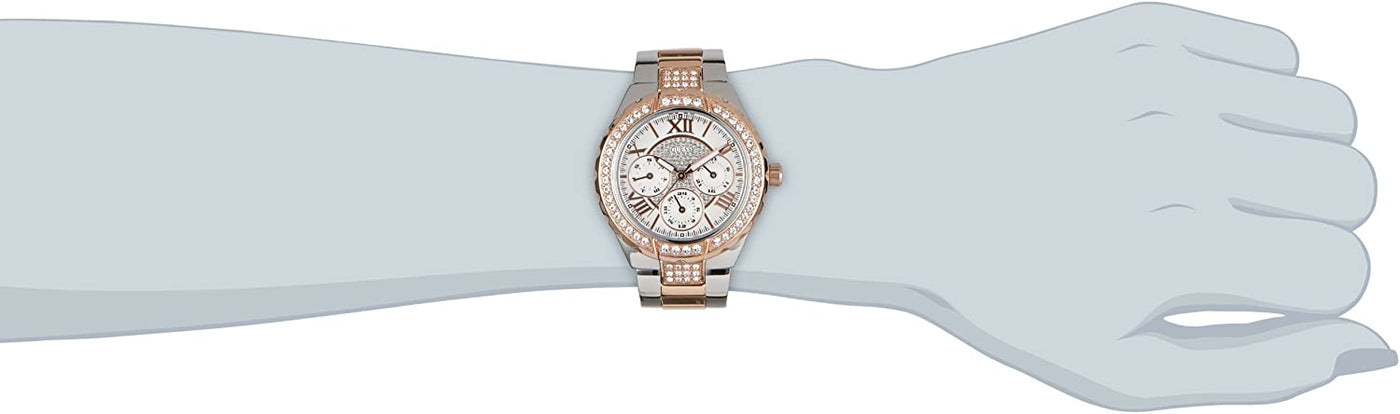 GUESS Women s Sparkling Hi Energy Silver And Rose Gold Tone Watch W01 Watches of America