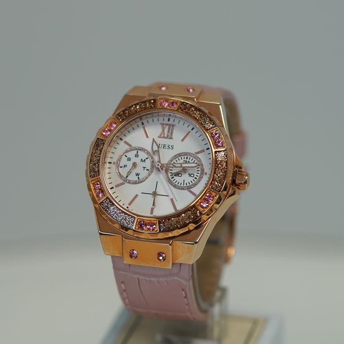 Guess Limelight Cream Dial Leather Strap Ladies Watch#W0775L3 - Watches of America #5