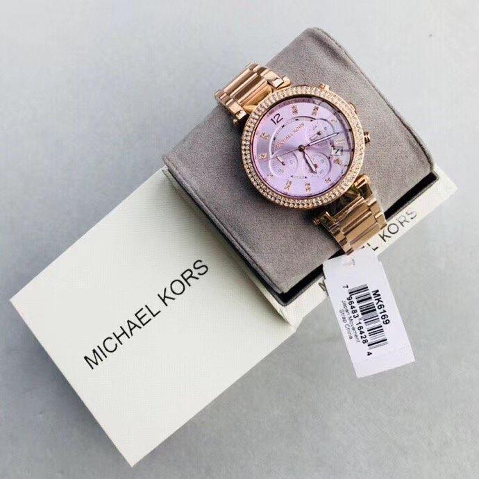Michael Kors Parker Chronograph Purple Dial Rose Ladies Watch MK6169 - Watches of America #5