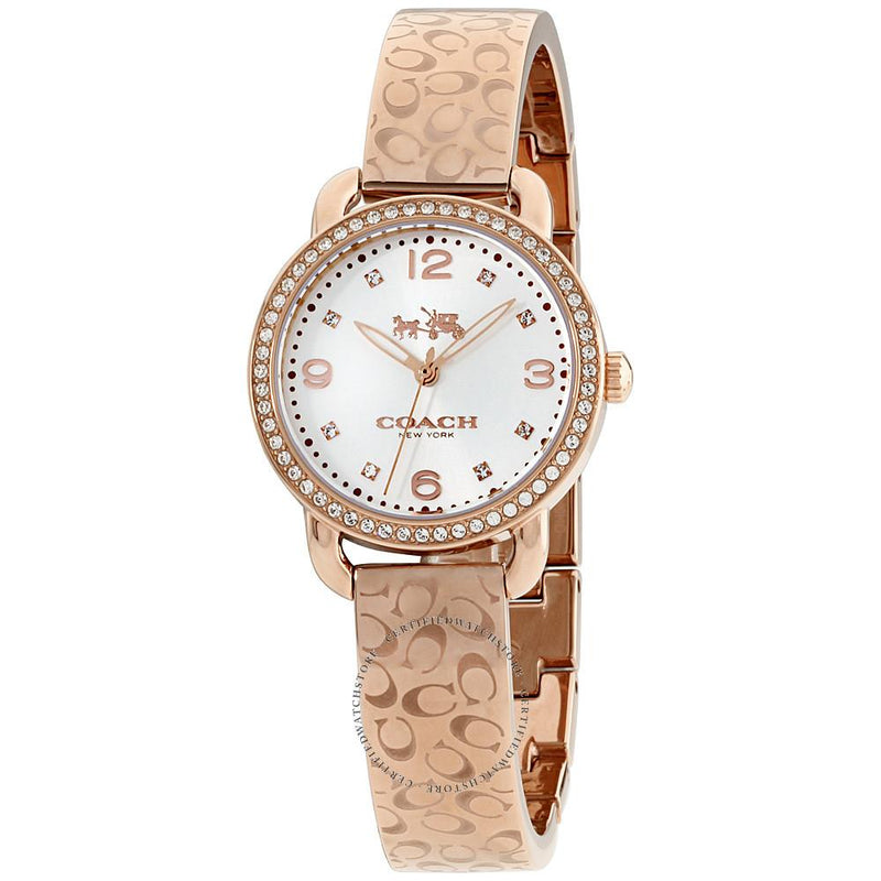 Coach Delancey Silver Dial Rose Gold-Tone Ladies Watch  14502355 - Watches of America