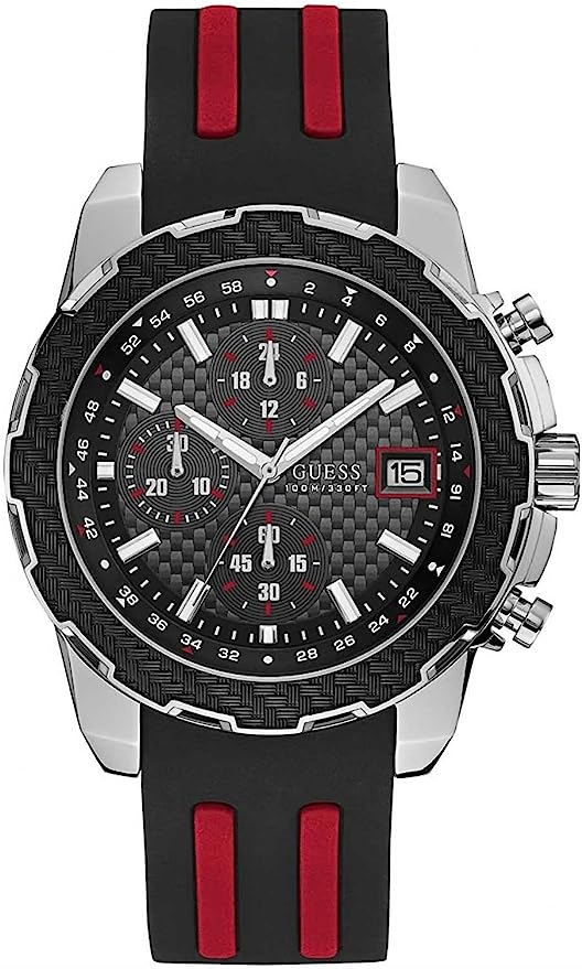 Guess Men's Chronograph Quartz Watch with Silicone Strap Men's Watch  W1047G1 - Watches of America