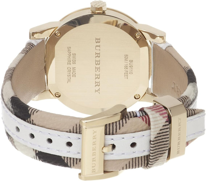 Burberry Women's Large Check Leather Strip On Fabric  Women's Watch BU9110 - Watches of America #3