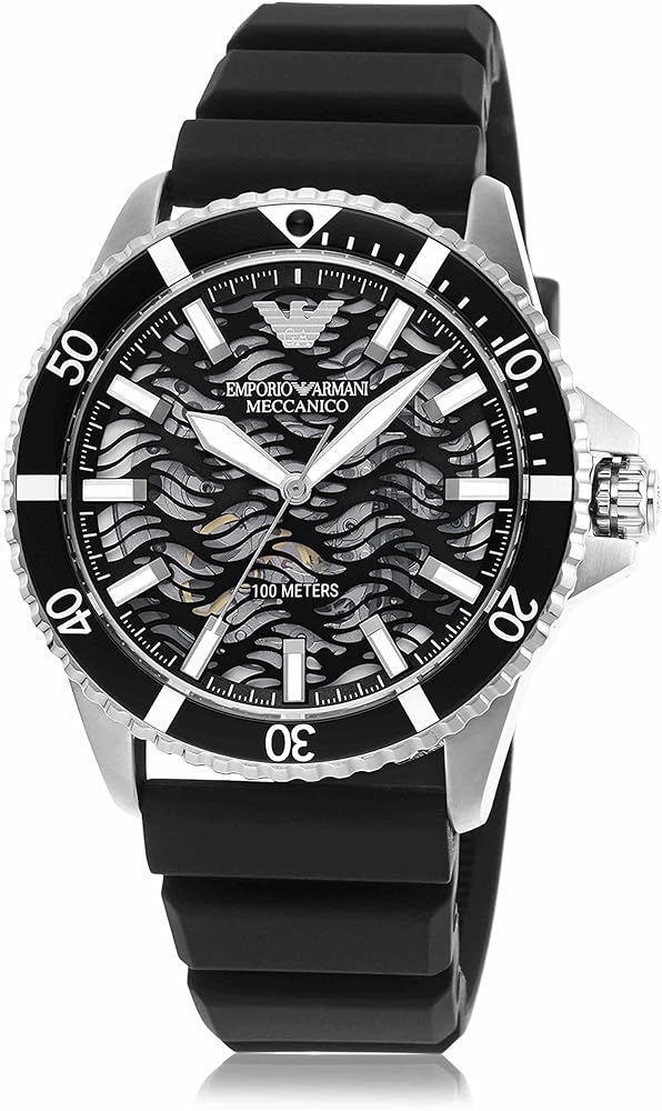 Emporio Armani Automatic Black Silicone Men's Watch  AR60062 - Watches of America