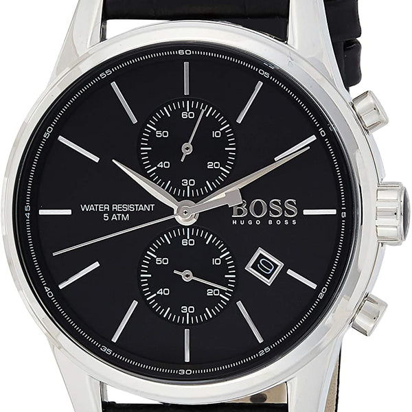 Hugo Boss Jet Black Dial Leather Strap Men s Watch 1513279 Watches of America