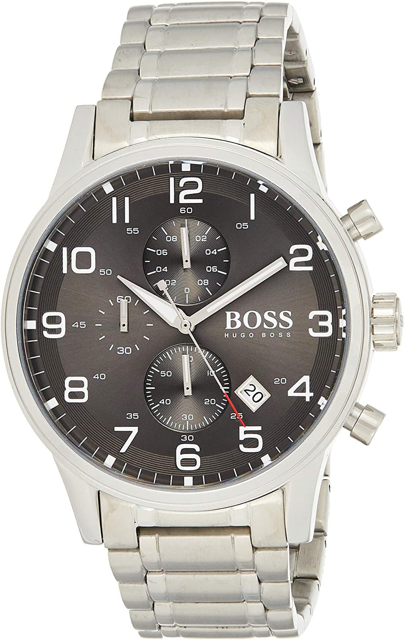 UGO BOSS AEROLINER GENUINE MEN'S WATCH GREY DIAL CHRONOGRAPH  HB1513181 - Watches of America