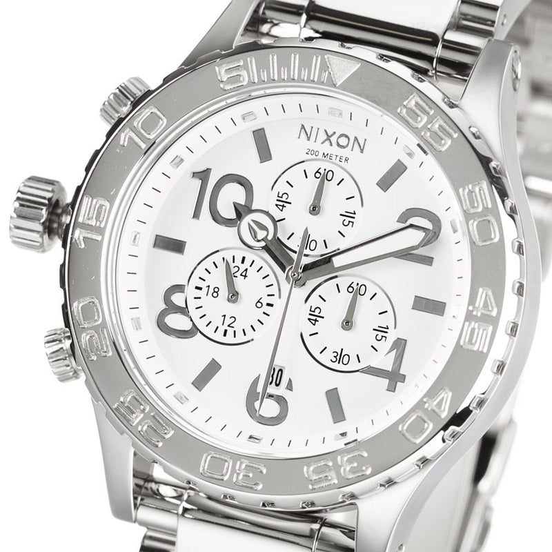 Nixon 42-20 Chrono High Polish White Silver Men's Watch Men's Watch A037-945 - Watches of America #2