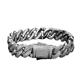 Big Daddy 12mm Iced Out Diamond Silver Cuban Bracelet