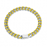 Big Daddy 9MM Enamel Yellow Steel Cuban Bracelet