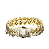 Big Daddy 15mm Chunky Gold Iced Out Diamond Cuban Bracelet