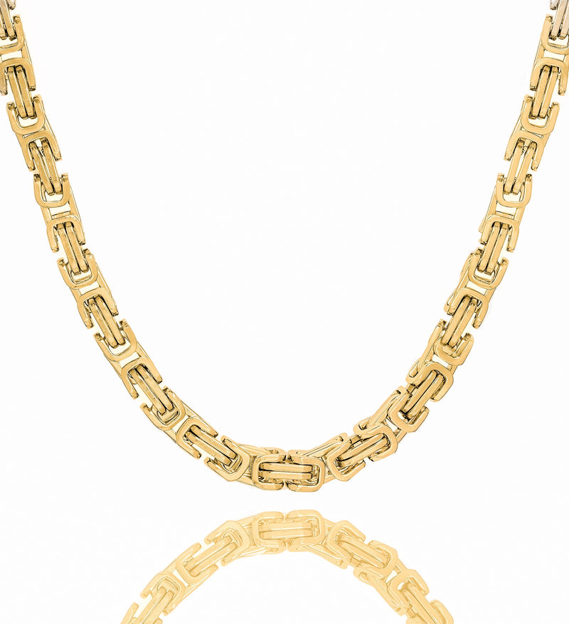 Big Daddy 8MM Byzantine Link 18K Gold Chain