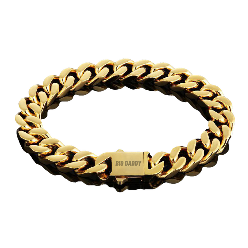 Big Daddy 12mm Curb Chain Gold Bracelet