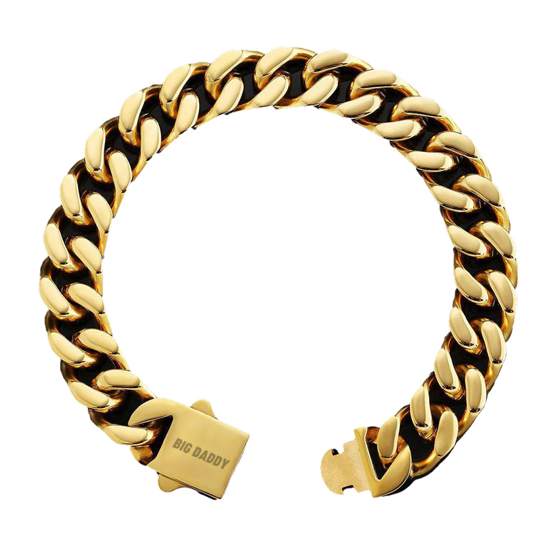 Big Daddy 12mm Curb Chain Gold Bracelet