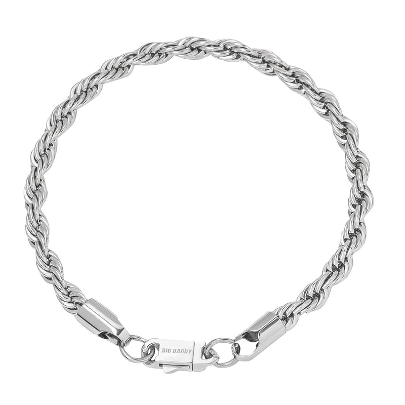 Big Daddy 6MM Silver Steel Rope Bracelet