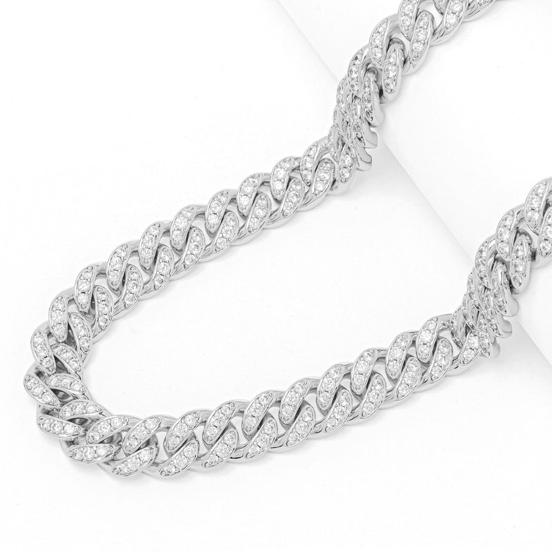 Big Daddy 12MM Bling Cuban Link Silver Chain