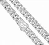 Big Daddy 8MM Iced Out Silver Cuban Link Chain