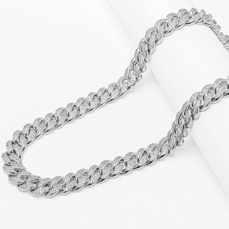 Big Daddy 8MM Cuban Link Rhodium Iced Out Chain