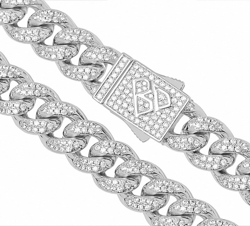 Big Daddy 10MM Iced Out Miami Cuban Link Silver Chain