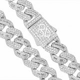 Big Daddy 10MM Baguette Iced Out Silver Cuban Chain