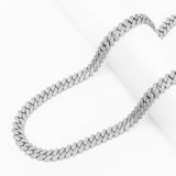 Big Daddy 10MM Cuban Diamond Prong Silver Chain