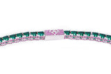 Big Daddy 4MM Silver Green & Ruby Iced Out Tennis Chain